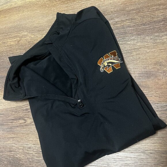 Western Michigan Uni Broncos Zip Old Logo Shirt - Black XL Great Condition - Picture 3 of 6